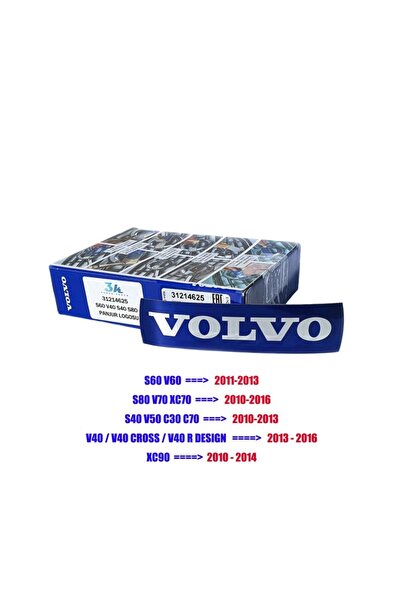 3K Volvo S40 V40 C30 C70 S80 S60 Xc90 Panjur Logo Amblem