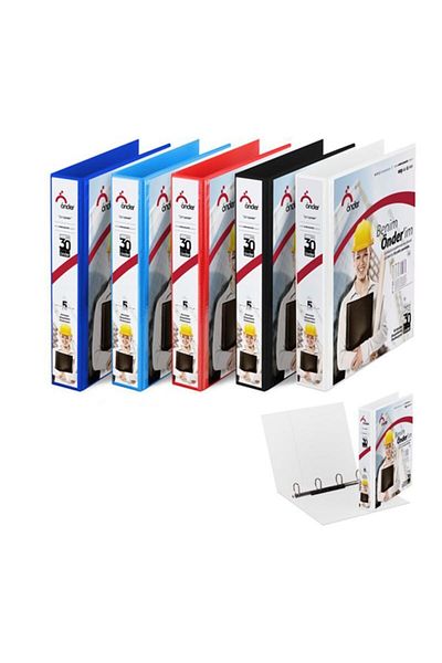 Önder 4 مجلد حلقات بجيوب PVC 3 سم - أبيض