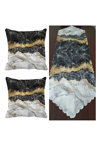 Alkan Homes مجموعة غطاء وسادة منقوشة بالرخام