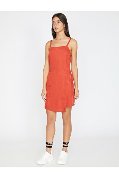 Koton Women's Red Strap Pocket Detailed Jumpsuit 9YAL28049IW