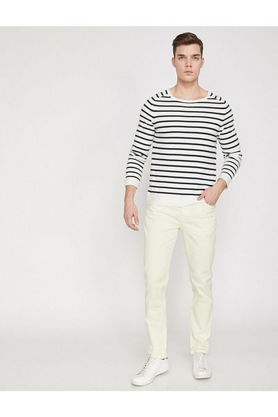 Koton Men's Yellow Trousers 9YAM41299BW