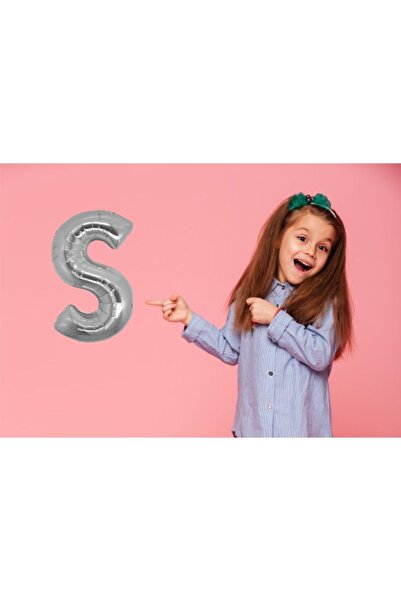 Ekin Süs بالون فضي على شكل حرف S مقاس 40 سم
