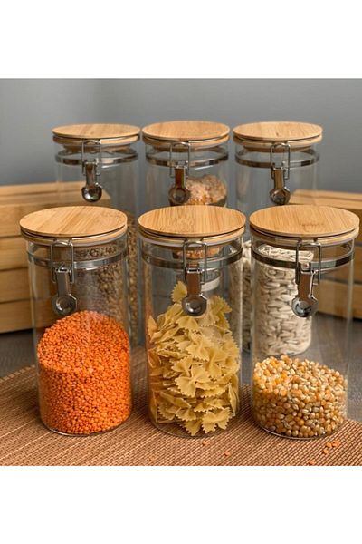Bambum Mada 3 Pieces 1300Mll 3 Pieces 1700 ml 6-Piece Clamp Vacuum Borosilicate Glass Set