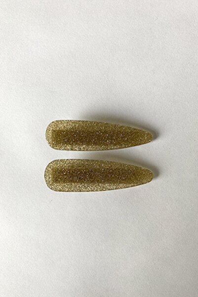 Suzetto Sarı Simli Klips Toka 2 Adet