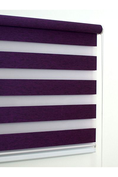 buperde Purple Bamboo Zebra Roller Blinds