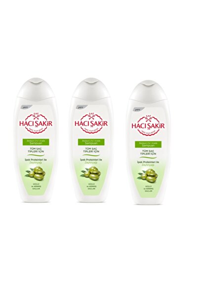 Hacı Şakir شامبو مغذي بزيت الزيتون 2 في 1 مع بروتينات الحرير 500 مل