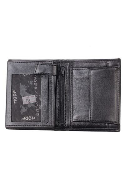 MODA CÜZDAN Ανδρική τσάντα μόδας Πορτοφόλι από γνήσιο δέρμα-μαύρο