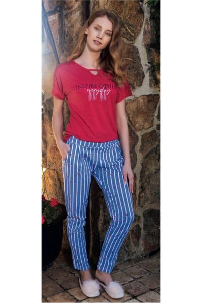 SENFONİ 4054 Žensko odelo sa polurukavima, crveno