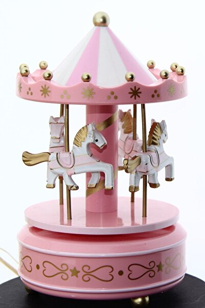 Genel Markalar Atlı Karınca Dönence Büyük Boy Nostaljik Pembe Müzik Kutusu Sevgili Hediye