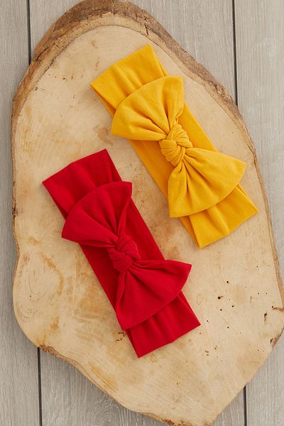Babygiz Baby Girl Kid Red Mustard Bandana 2 Pack