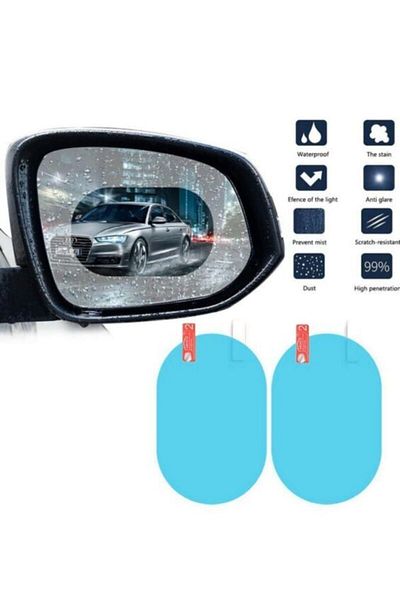 Adil Baba Universal Auto Exterior Mirror Film Easy Vision Anti-Fog Rain Slider Film 1 Pair 10x14.5cm