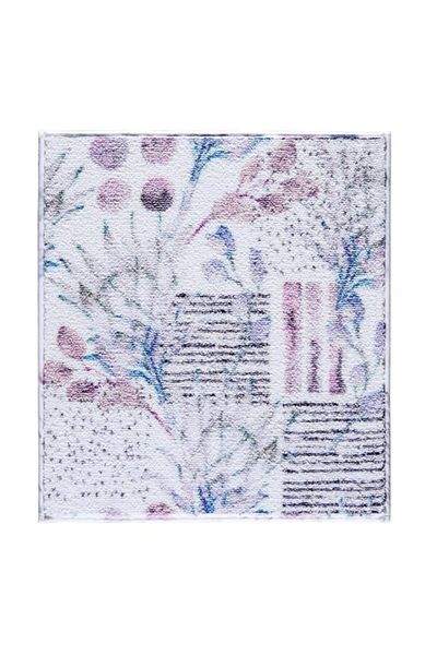 Confetti Artıchoke Flower 50X57 White Bathroom Rug
