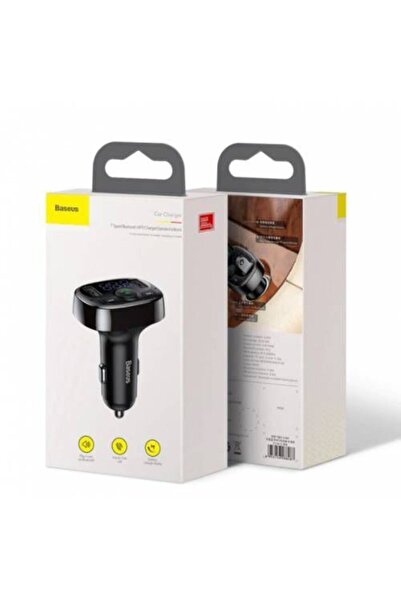 Baseus Orijinal Bluetooth Aktarım Mp3 Araç Kiti 2 Usb Çıkışlı Araç Şarjı, Araç Müzik Kiti Ve Şarjı