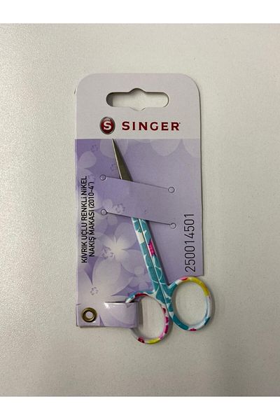 SİNGER Curved Tip Colored Nickel Embroidery Scissors 2010-4