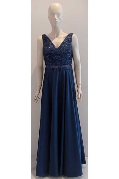 DORİDORCA Flared Cut Silvery Fabric Evening Dress