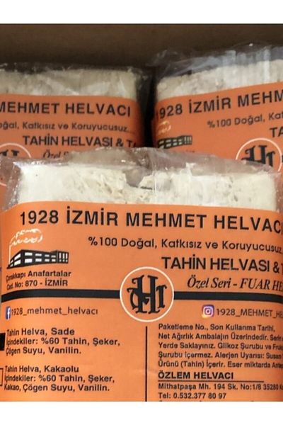 1928 MEHMET HELVACI Mehmet Helvacı 1928 Special Series - Simple Fair Tahini Halva 125 Gr. 25 Pieces in Pendants