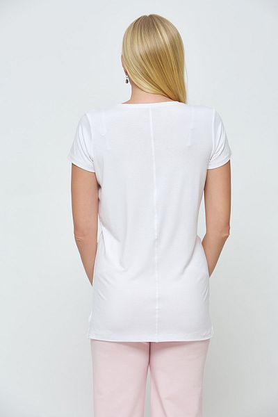 Motherway Tricou alb pentru femei gravidă cu decolteu în V