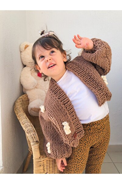 ORGANICMIRA Unisex Bebek Çocuk Peluş Ayıcıklı Ceket