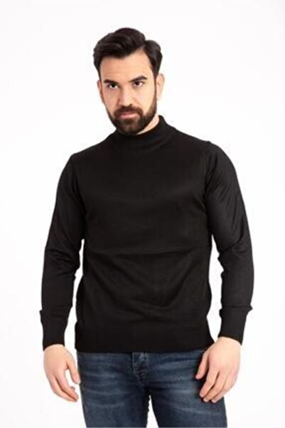 Nacar Erkek Ince Yünlü Yarım Boğazlı Triko Kazak