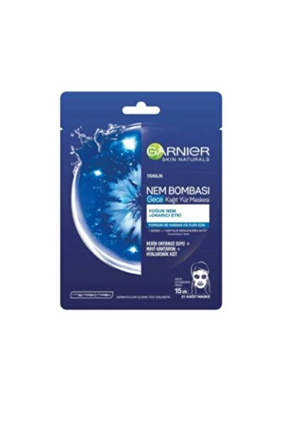 Garnier Nem Bombası Gece Kağıt Yüz Maskesi