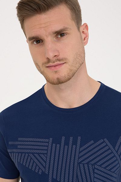 Pierre Cardin Navy Blue Slim Fit Crew Neck T-Shirt