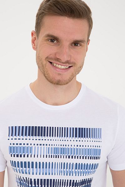 Pierre Cardin Λευκό T-shirt Slim Fit Crew Neck
