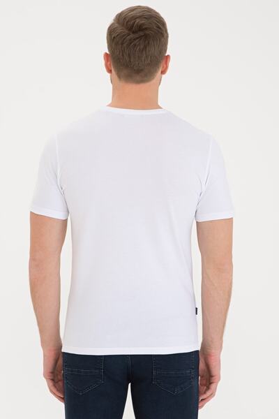 Pierre Cardin Λευκό T-shirt Slim Fit Crew Neck