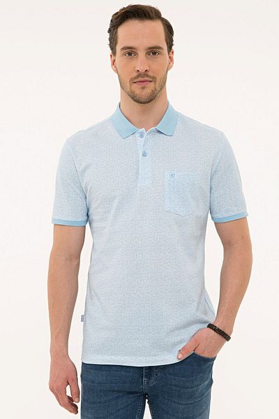 Pierre Cardin Μπλουζάκι με γαλάζιο γιακά Polo Regular Fit