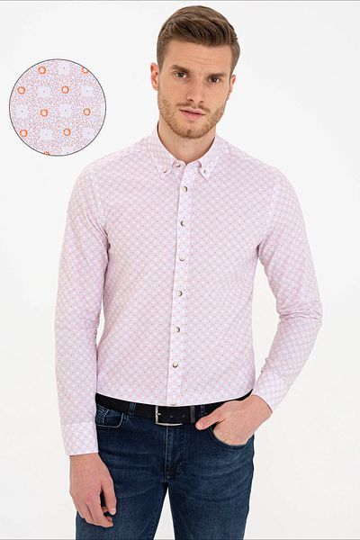 Pierre Cardin Cămașă portocalie slim fit