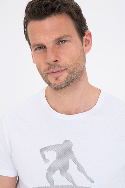 Pierre Cardin Λευκό T-shirt Slim Fit Crew Neck