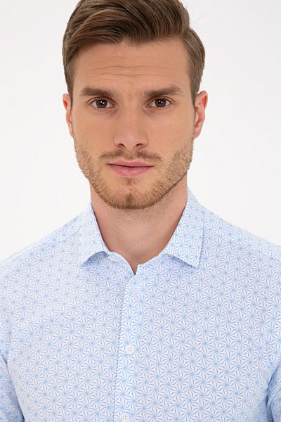 Pierre Cardin Ανοιχτό μπλε πουκάμισο Slim Fit