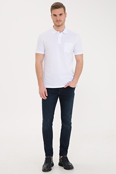 Pierre Cardin Λευκό μπλουζάκι με κανονική εφαρμογή Basic Polo λαιμόκοψη