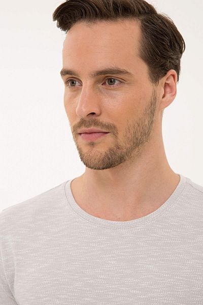 Pierre Cardin Ανοιχτό γκρι Slim Fit Crew T-Shirt