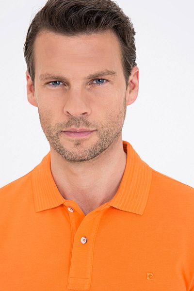 Pierre Cardin Βασικό μπλουζάκι Polo Neck Orange Slim Fit