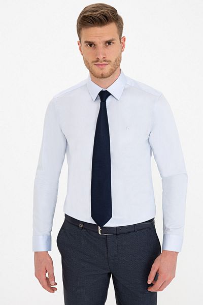 Pierre Cardin Ανοιχτό μπλε πουκάμισο Slim Fit