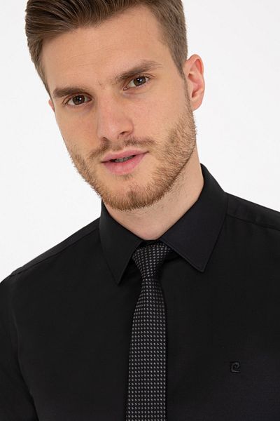 Pierre Cardin Черна тънка базова риза
