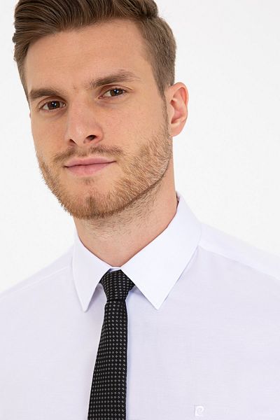 Pierre Cardin Λευκό Slim Fit Basic πουκάμισο