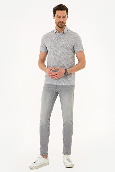 Pierre Cardin Light Gray Slim Fit Polo Neck T-Shirt