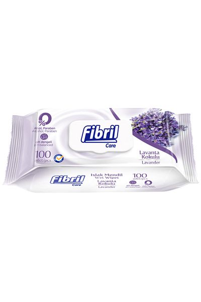 Fibril Care Lavender Scented Wet Wipes 100 Sheets Pack of 24
