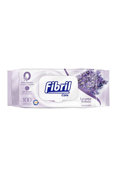 Fibril Care Lavender Scented Wet Wipes 100 Sheets Pack of 24