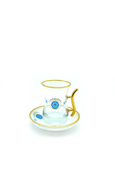 ÖzcamKristal 12 Piece Patterned Tea Set for 6 People