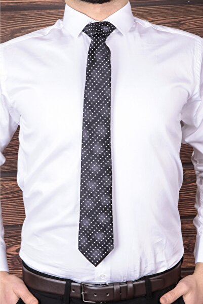 BZN ربطة عنق ومنديل أسود للرجال