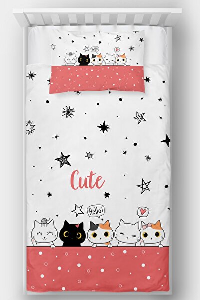 Homamia Cats Patterned Single Bedspread
