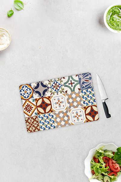 Decorita Tile Pattern |   Glass Cutting Board - Glass Cutting Board |   20cm X 30cm