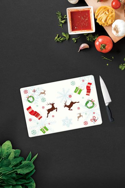 Decorita New Year's Themed |   Glass Cutting Board - Glass Cutting Board |   20cm X 30cm