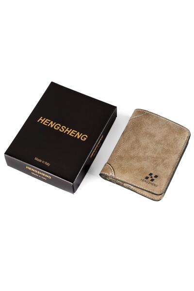baellerry Erkek  Kahverengi Hengsheng Kısa Nubuk Deri Kartlık Cüzdan