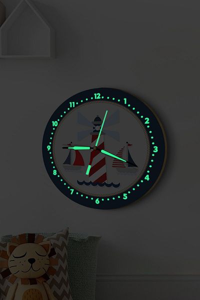 Dekor Loft Φωσφορίζον Night Glowing Παιδικό Ρολόι Τοίχου Sailor