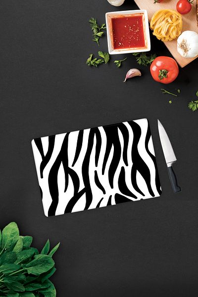 Decorita Zebra Pattern |   Glass Cutting Board - Glass Cutting Board |   20cm X 30cm