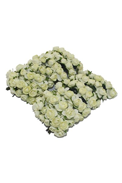 Aker Hediyelik Krem Kağıt Gül 144lü Kağıt Güller El Işi Süsleme Hobi Dekorasy...