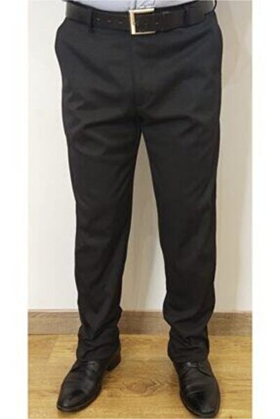 Nacar Erkek Siyah Gabardin Likralı Regular Fit Keten Pantolon